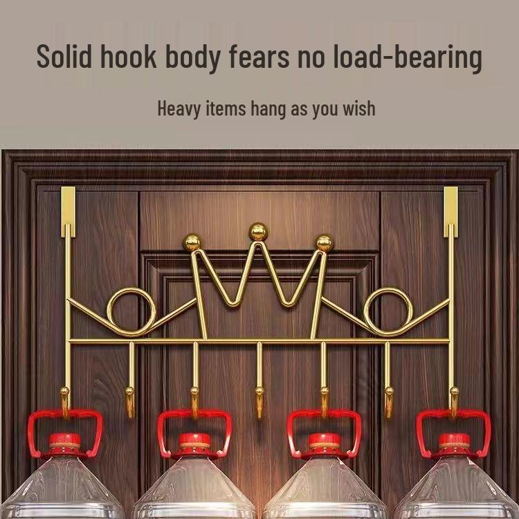 Non-Punch Behind-the-Door Hook Rack for Bedroom, Hall, Entry; Perfect for Clothes, Bags, and Keys