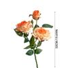 Artificial Single Stem with 3 Heads and Burnt Eges Rose,Faux Silk Artificial Flowers,DIY Artificial Flowers for Home Living Room