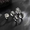 European and American fashion personality five-pointed star ring set men's hip-hop niche ring men's jewelry