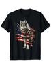 4th Of July American Flag Wolf Outfit T-Shirt | Unisex Casual Round Neck Outdoor