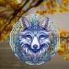 Fox and Sage Metal Spinner Wind Spinner Blue White Fox Design No Power Needed Indoor Outdoor Decor for All Seasons Holidays