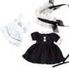 Obitsu 11 OB11 Größen Kostüm für Obitsu Puppe 11cm Körper, Dienstmädchen Outfit, 3-teiliges Set, 4 Farben (Schwarz)
