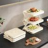 3-Laags Opvouwbare Opbergplateau voor Keuken - Stevige, Ruimtebesparende Serveerstandaard voor Groenten, Fruit, Broodjes & Taart