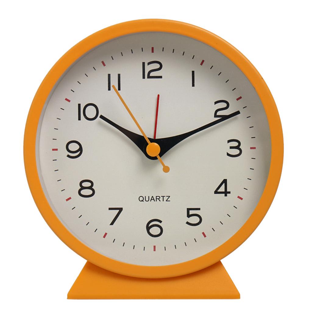 1pc simple métal petit réveil créatif horloge de chevet de bureau silencieuse horloge étudiante