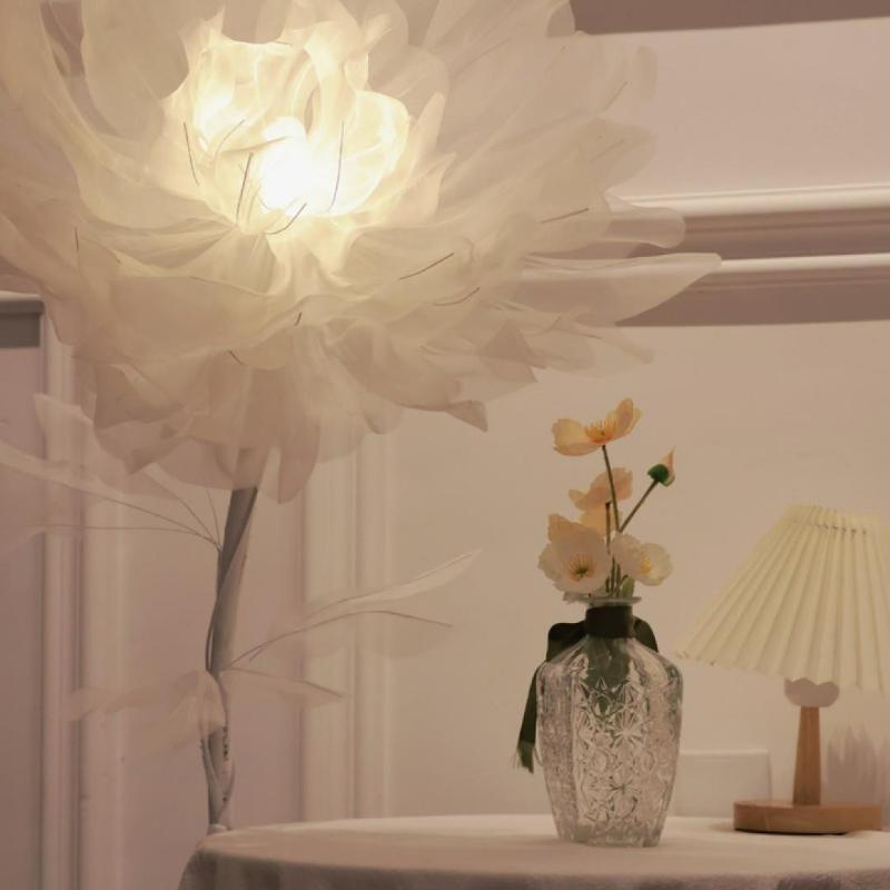 Peony Flower Atmosphere Flower Lamp Decorative Flower Creative Silk Eugen Floor Lamp Living Room Finished Product Pure Handmade