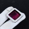 Rubellite Gemstone Silver Pendant In 925 Sterling Silver - Handmade Square Design, Perfect for Gifts, and Everyday Wear Jewelry Gifts