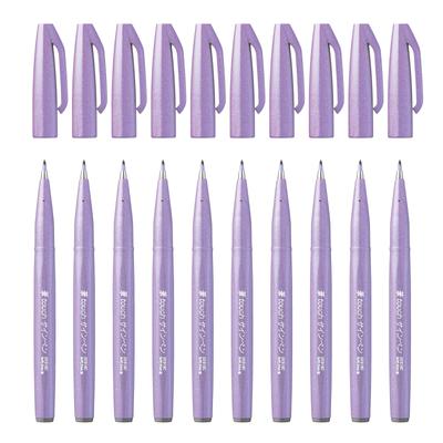 Stylo Signe Pointe Pinceau Pentel, Violet, Set de 10 pièces, SES15C-V3