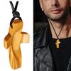 American olive wood Crosses necklace Handcrafted Handheld Prayer Encouragement Pendant portable grip for Kids and Adults Prayer