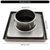 150mm Stainless Steel Square Ventilation Cover Air Outlet External Wall Rain Caps Stainless Steel Air Vent Duct Grills
