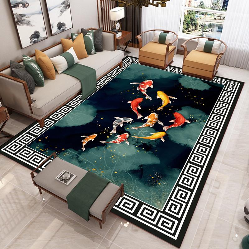 New Chinese Style Living Room Carpet Chinese Style Sofa Coffee Table Mat Bedside Classical Style Carpet