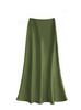 French Elegant Satin Wrap Skirt With Zipper For Womens Office And Formal Wear