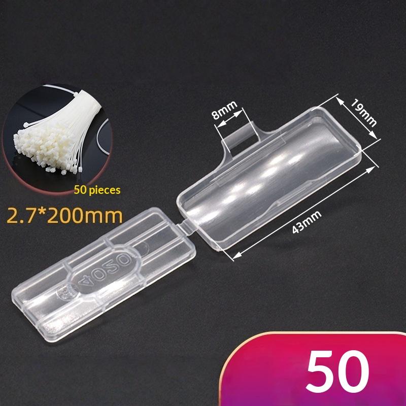 Wire Label Cable Tie Tag 50Pcs Plastic Transparent Case for Daily Office Home Network Cable Organization