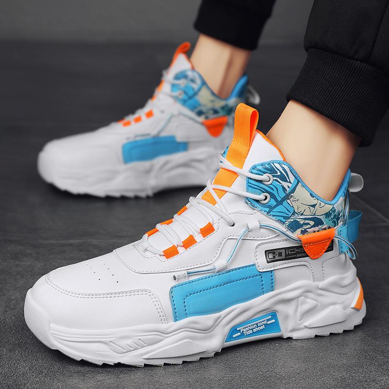 High-top men's shoes winter youth velvet thickened sports shoes cold-proof and warm dad shoes winter men's cotton shoes