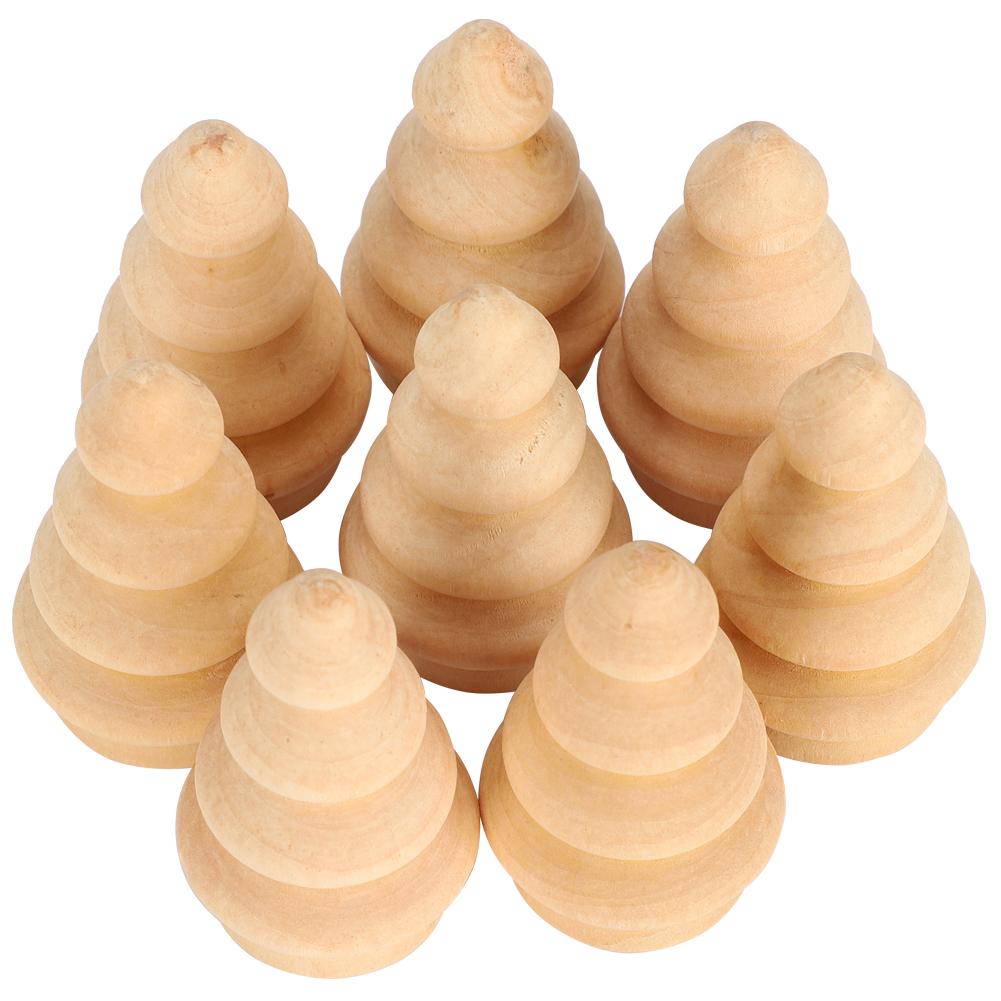 20 ks Vánoční stromek Dřevěné ozdoby Dětské graffiti DIY Malovaná dekorace