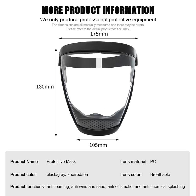 Work Protection Mask Transparent Facial Protector Face Facemask Protective Outdoor Heating Home Kitchen Tools Full Face Mask