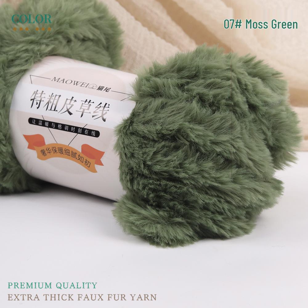 Coarse Faux Fur Yarn Ball - Long Hair Mink for DIY Knitting: Hat & Scarf Kit