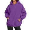 Sudadera con capucha de polar de color liso para mujer, otoño/invierno, manga larga, estilo hip-hop callejero, corte holgado, con bolsillos.