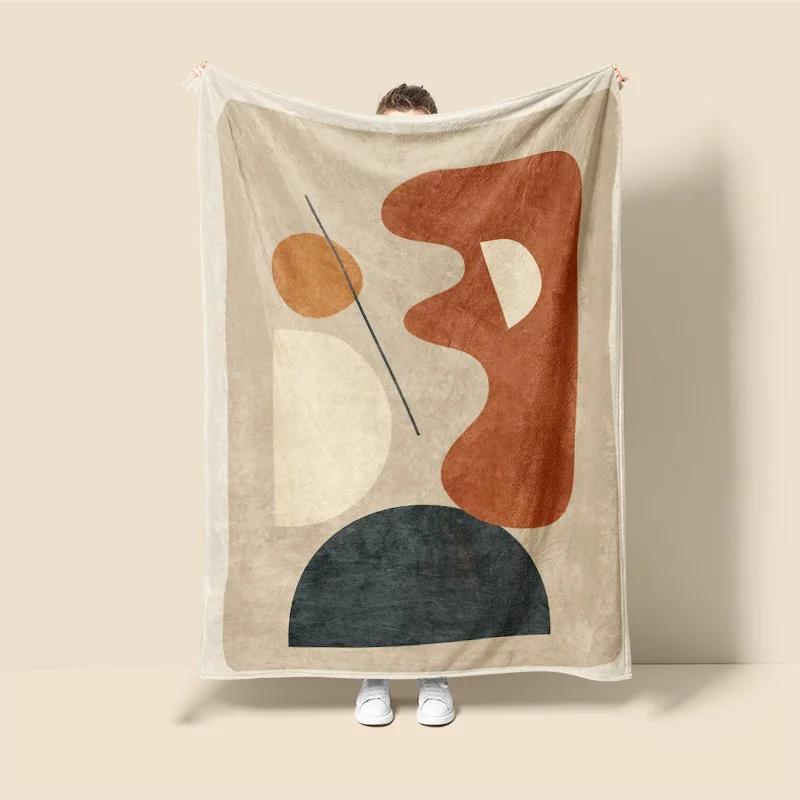 Skandinavischer Ins-Stil Morandi-Decke abstraktes geometrisches Design antistatisch Staub Netroots mit der gleichen Sofabezug-Decke