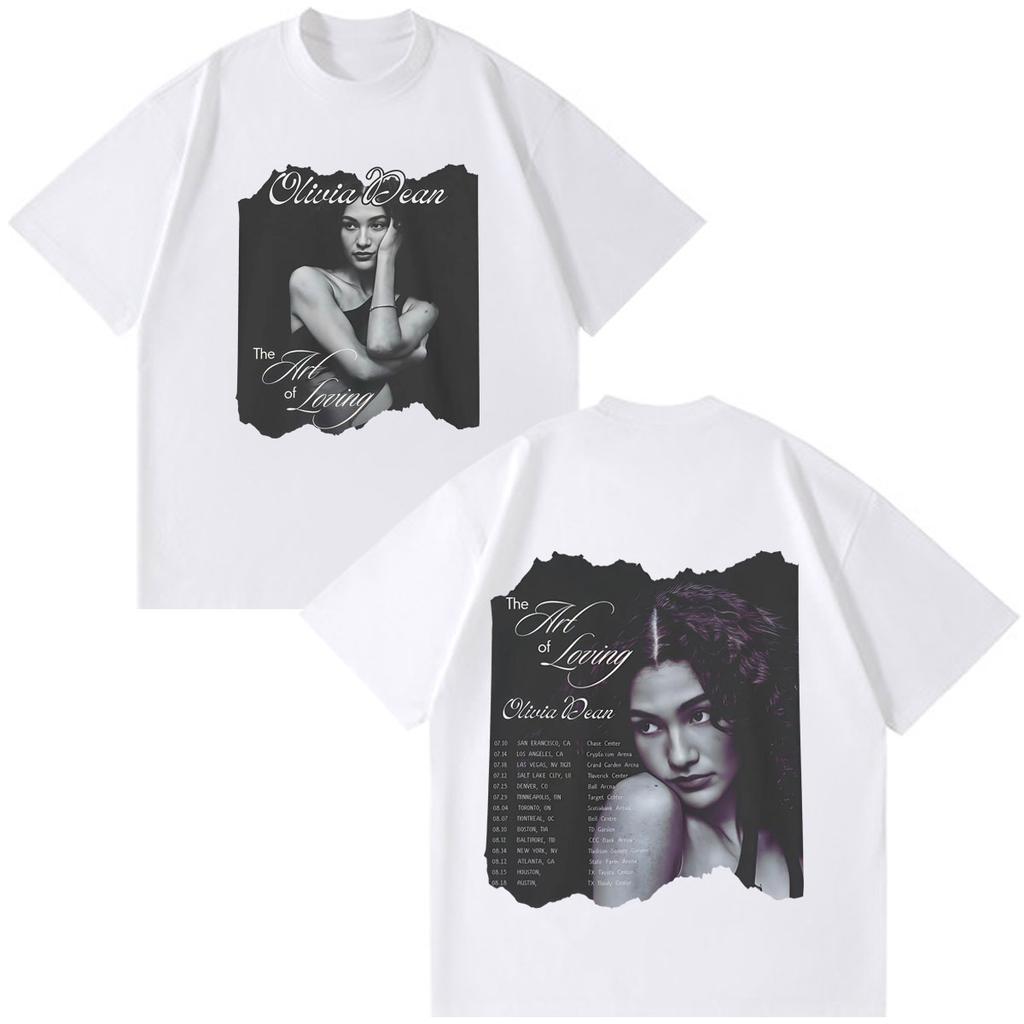 Olivia Dean Art Of Loving Tour 2026 Graphic Tshirt Unisex Unisex Vintage Tshirts Summer Shortsleeved Loose Casual Cotton Tshirts
