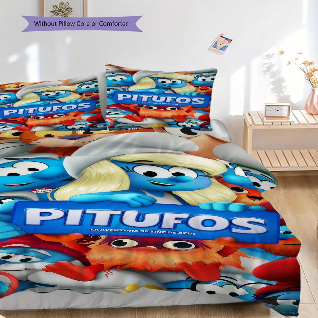 Smurfs Lost Village Threepiece Set 1 Duvet Cover 2 Pillowcase Without Core Duvet Cover And Pillowcase Christmas Birthday Gift Bedding Set