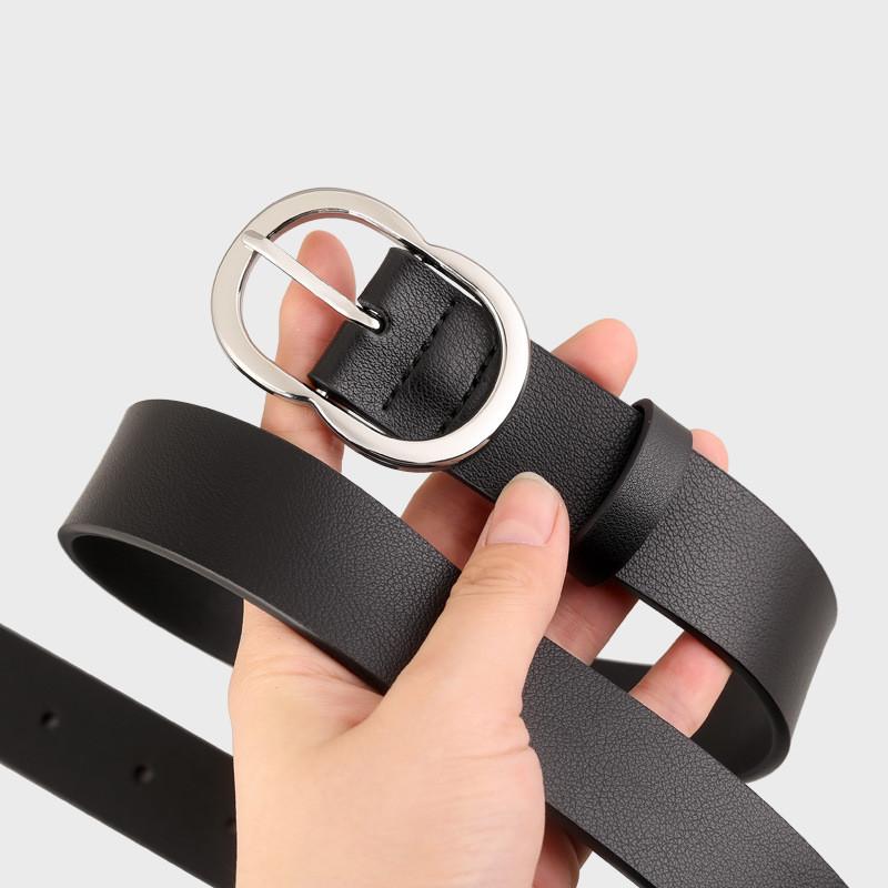 Classic Genuine Leather Belt For Women With Pin Buckle For Casual And Business Wear