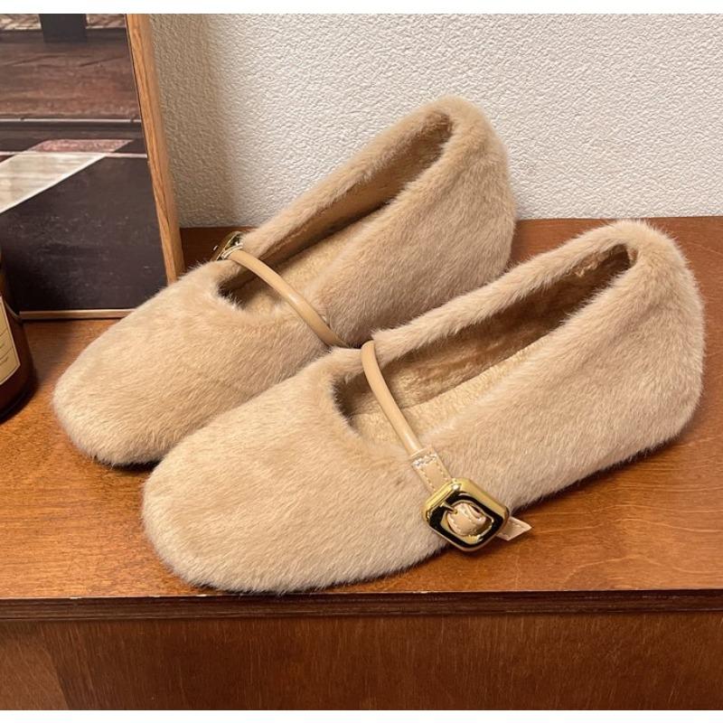 

Fashion Grandma Shoes Casual Female Sneakers Soft Shallow Mouth Dress Flats Loafers Fur Autumn Winter Internal Elevation 4cm Boots 40