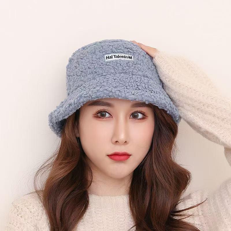 1PC Women's Winter Warm Lamb Fisherman Hat Outdoor Letter Basin Hat Suitable for Weddings Outdoor Activities