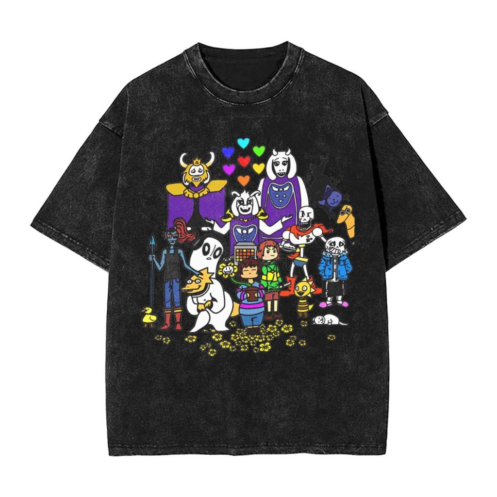 Undertale Sans And Papyrus T Shirts Harajuku Washed T-Shirts Undertale Graphic Tshirt Men Women Clothing Short Sleeve Tee Shirt