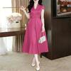ZANZEA Damen Freizeit V-Ausschnitt Kurzarm Elegantes Sommerkleid