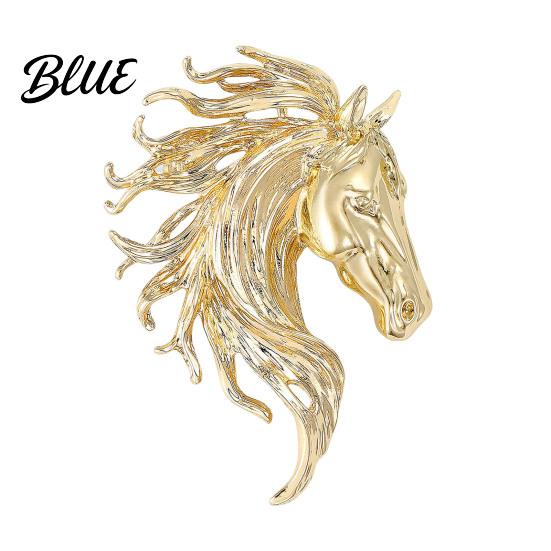 Anti-rust Brooch Pin Retro Style Horse Head Design Anti-oxidation Sophisticated