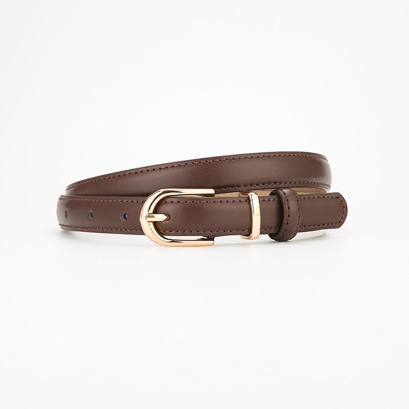 Genuine Leather Womens Belt With Silver Buckle For Casual And Office Wear