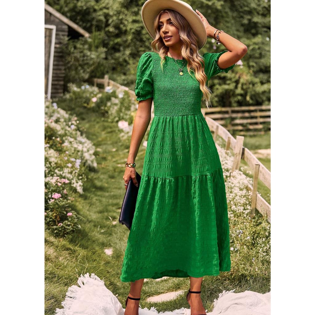 YNIQUE Temperament Casual Vacation Dress Spring/Summer Short Sleeve A-Line Dresses