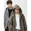 Textured Mohair Silhouette Hooded Jacket Couple Autumn and Winter Retro Lazy Style Thick Cardigan Sweater Jacket