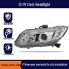 Compatible Headlight Assembly for 2006-2015 Honda Civic (High/Low Beam, Cover, Housing)