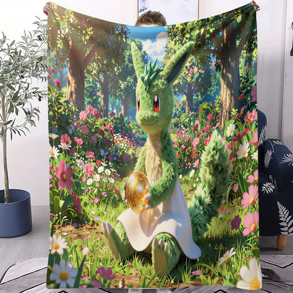 AnimePikachuThemed Soft Flannel Blanket For Office Travel Comfort Leisure Camp Multifunctional Universal Blanket Fan Gift