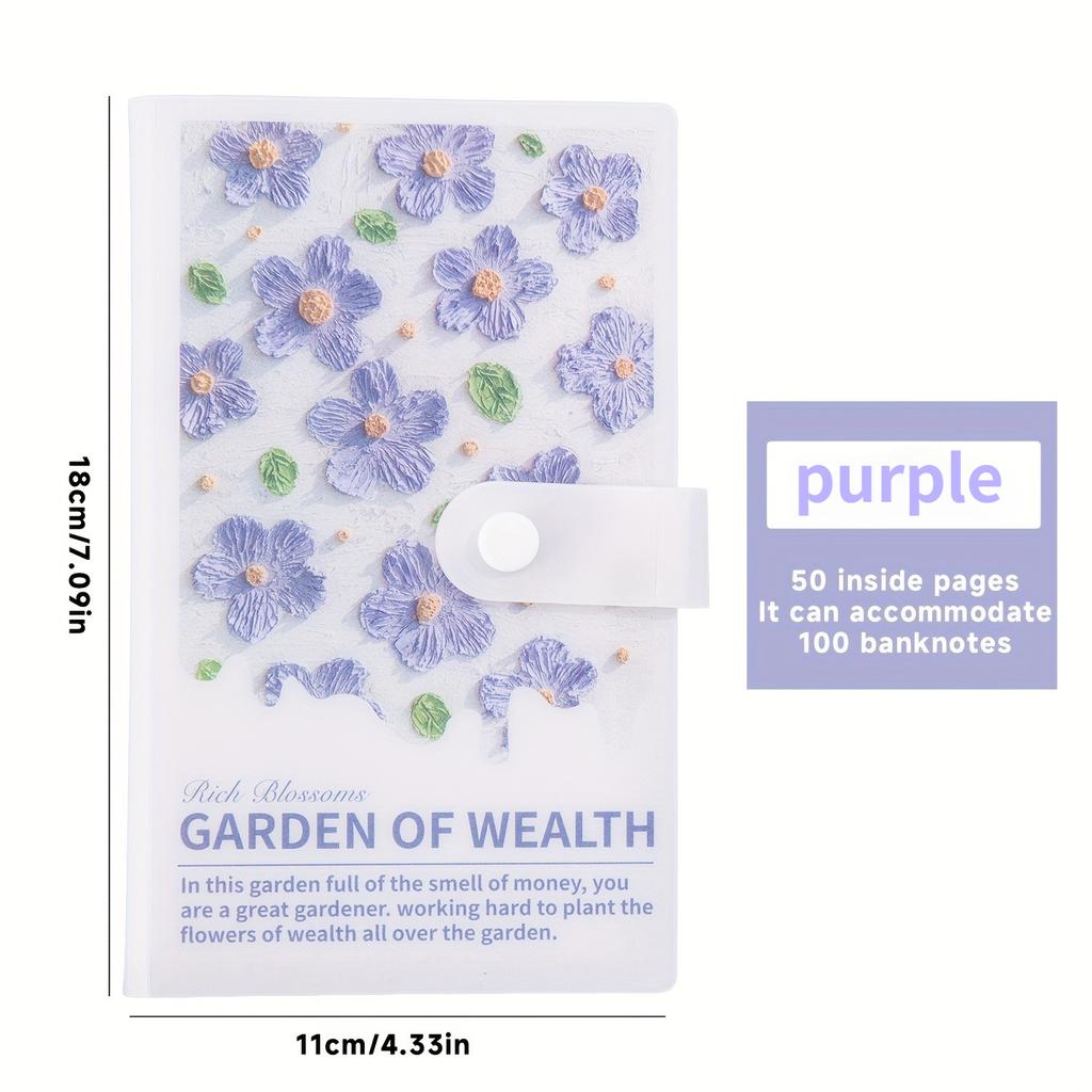 1pc, Wealth Garden Savings Book, Ancient Coin Organizer, (PVC Cover and PP Pages), Double-Sided 50 Sheets, Capacity for 100pcs Ancient Coins