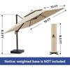 10x13FT Cantilever Outdoor Patio Umbrellas, Double Top Large Rectangle Umbrella, Heavy Duty 360° Outdoor Sun Shade Umbrella