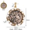 Antique Gold Bronze Beauty Portrait Knight Angel Goddess Coin Medallion Charm Pendant,Necklace Jewelry Accessories Supplies M64