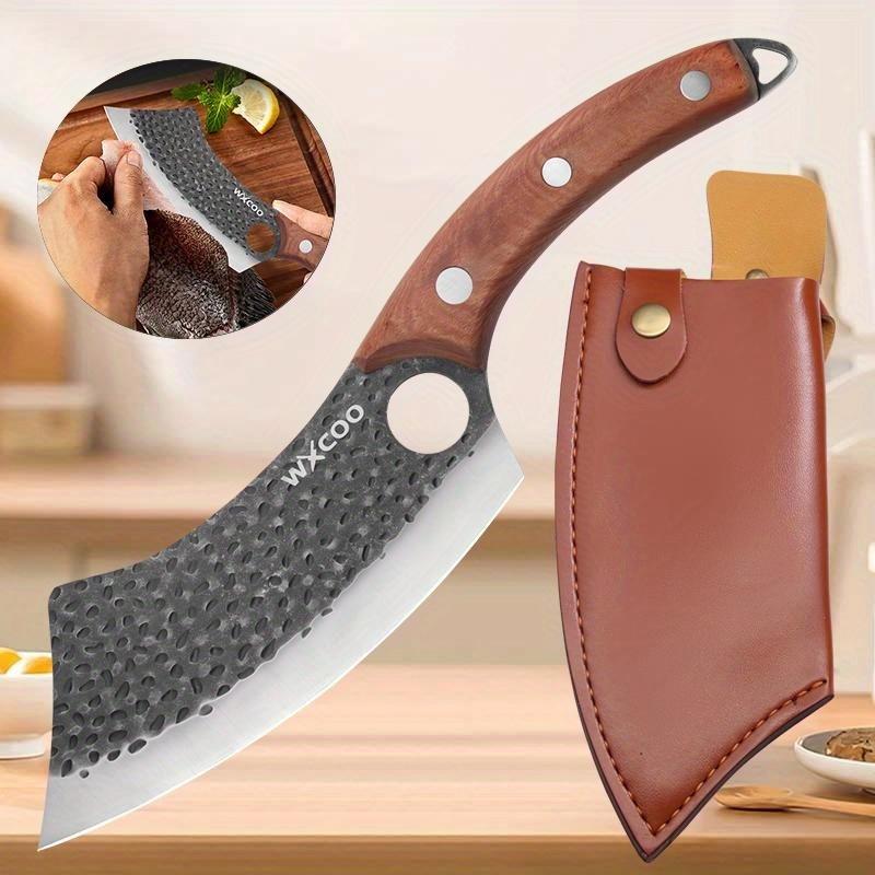 Stainless Steel Chef Knife Utility Knife Professional Vegetable Meat Cleaver Butcher Knife Fruit Knife Fish Knife Boning Knife w/Sheath Kitchen Tool