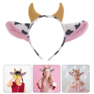 Orecchie di Mucca Copricapo Trucco Fascia per Lavare i Capelli con Corna di Mucca Realistiche Cerchietto alla Moda per Capelli da Festa per Cosplay Sexy