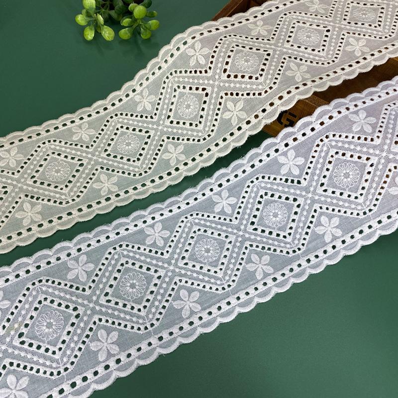 3 mt/los 10cm breit neue produkt höhlte heraus reine baumwolle stoff stickerei beige spitze rand streifen zubehör saum rand