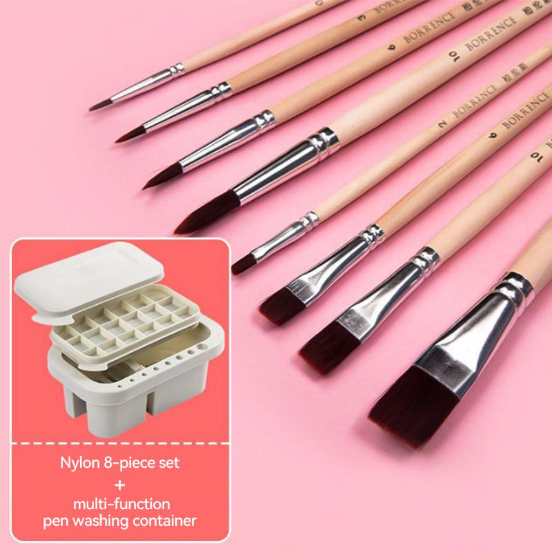 3 IN 1 Multi-Use Paint Brush Basin with Brushes Holder Washer Trays Palette Box Paint Brush Cleaner Plastic Artist Cleaner Cup