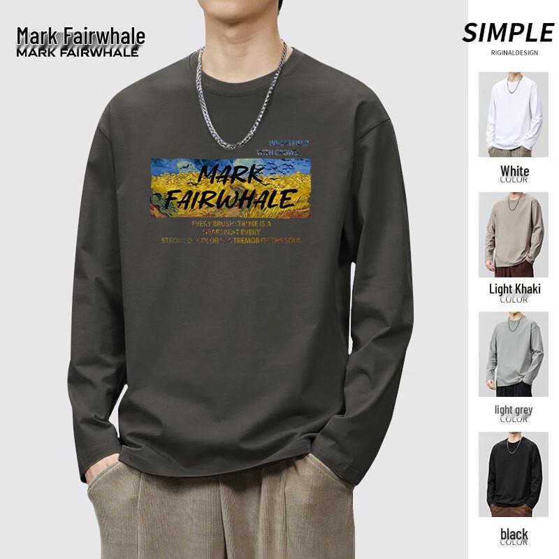 Mark Fairwhale Men s Loose Fit Pure Cotton Long Sleeve T-Shirt