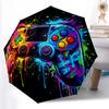 1pc Sturdy 8-Bone Auto Umbrella, Pop Art Style Game Controller Umbrella, Digital Printed, Foldable Umbrella for On-the-Go Outdoor Use