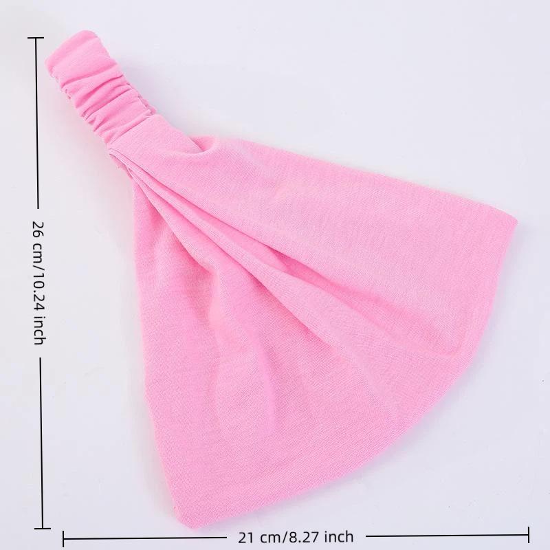 1Pcs Makeup Hair Headwrap Women Cotton Headband Turban Solid Color Elastic Hair Bands Yoga Hairband 2In1 Bandana Hair Accessory