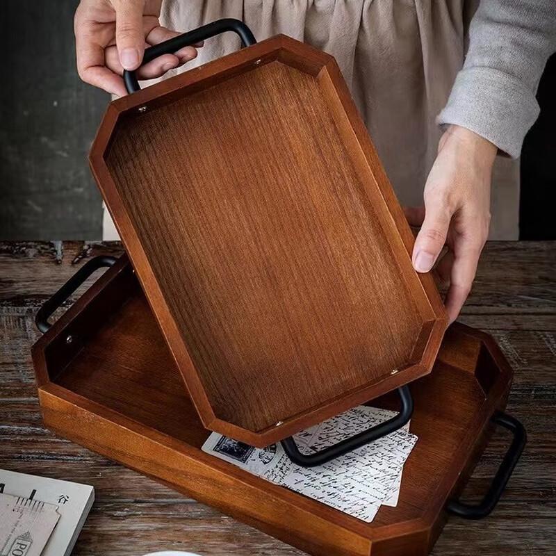 Поднос для сервировки Pabei из черного дерева