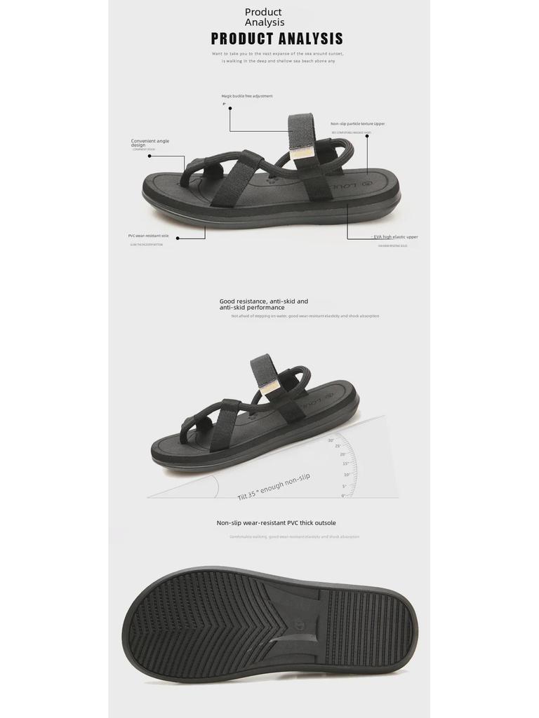 Women's Summer Flat Sandals: Stylish Outdoor Beach Slippers for Students and Ladies In Large Sizes
