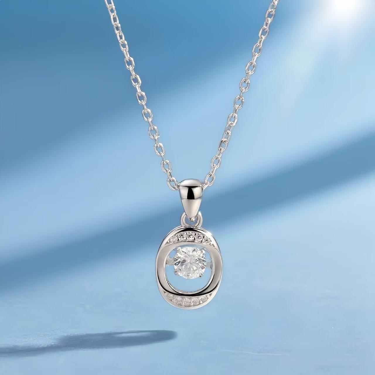 S925 Sterling Silver  Devil s Eye  Zircon Pendant Necklace for Women with Beating Heart and Clavicle Chain 925 Silver