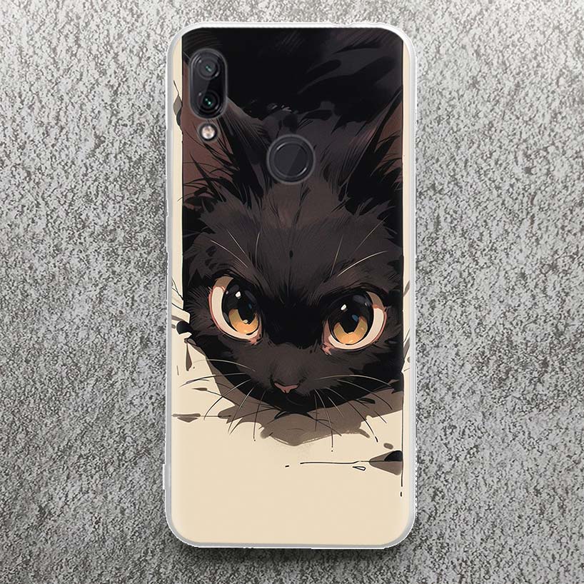 

Аниме Милый Черный Кот Мяу Чехол Для Телефона Для Xiaomi Redmi 9 9A 9C 9T 10 10A 10C 12 12C 8 8A 7 7A 6 6A S2 K20 K40 Pro Мягкий Силикон C Redmi 6