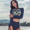 Tweedelig Sexy Bikini met Bandjes en Afslankende Lange Mouw voor Sport & Warmwaterbronnen